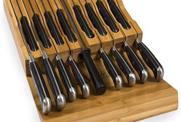 In-Drawer Bamboo Knife Block Holds
